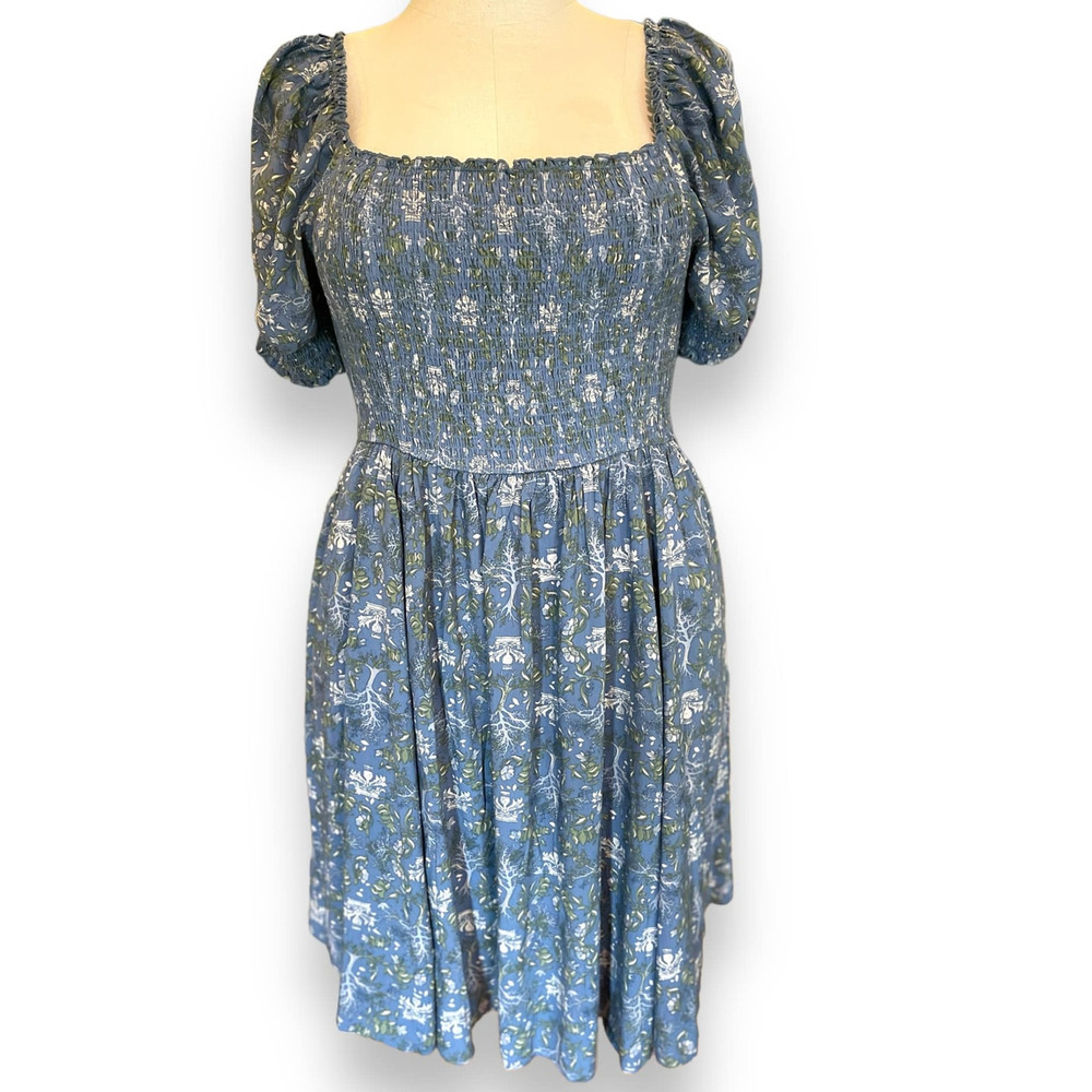 Torrid Plus Size 2 Outlander Mini Challis Smocked Floral Tree Dress with Pockets
